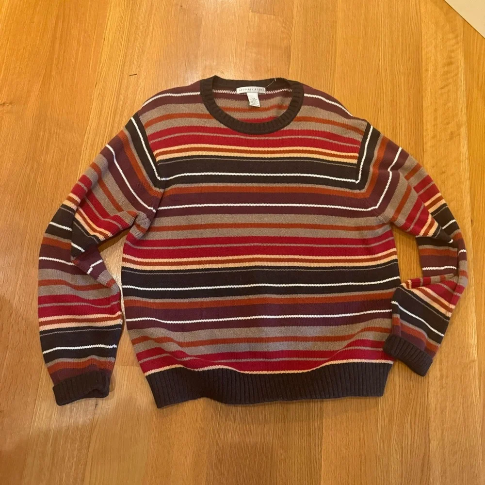 Geoffrey Beene Striped Crewneck Sweater Size Medium grandpa sweater Y2K 90’s - Picture 1 of 6